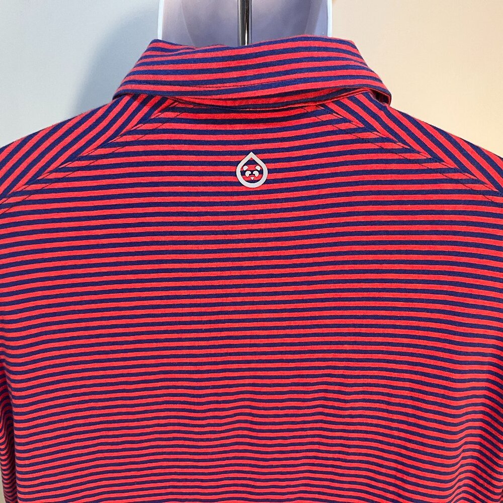 🔥 Tasc Performance Men’s Red Blue Striped Polo Shirt Short Sleeve M 🏌️
